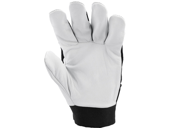 GUANTES DE TRABAJO ALGODÓN/PIEL TALLA NEGRA. 9