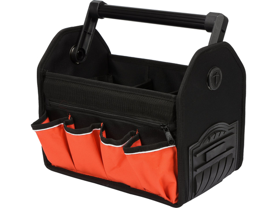 RECIPIENTE DE FERRAMENTAS ABERTO 13'' COM CABO DE TUBO DE ALUMÍNIO, 17 BOLSOS