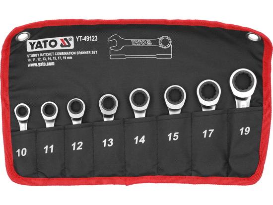 SERIE CHIAVI COMBINATE CORTE CON CRICCHETTO, 8 PZ.