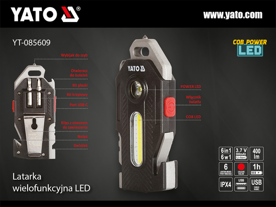 MULTIFUNCTIONAL FLASHLIGHT 6IN1 400LM