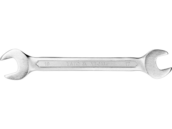 OTEVŘENÝ KLÍČ S LEŠTĚNOU HLAVOU 17X19 MM
