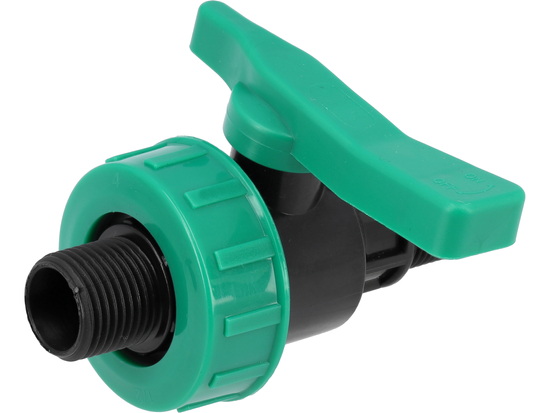 VANNE À SPHÈRE 1/2'' X 1/2'' PP, MÂLE/MÂLE