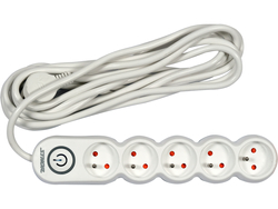 RALLONGE MULTIPRISE 5 PRISES AVEC INTERRUPTEUR DE MISE À LA TERRE 5M 1,5MM2