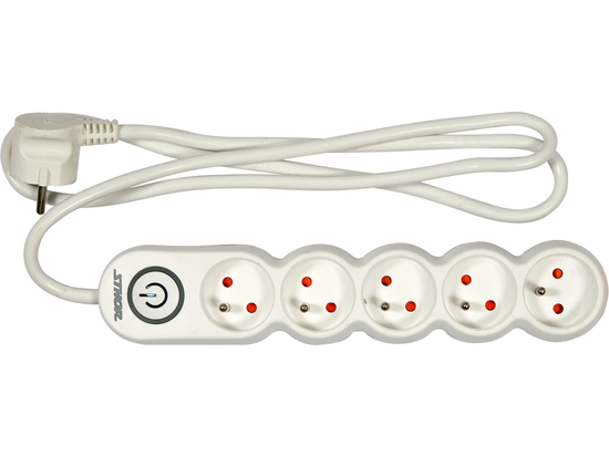 ALARGADOR REGLETA 5 TOMAS CON INTERRUPTOR DE PUESTA A TIERRA 1.5M 1.5MM2