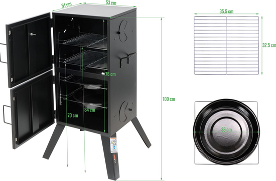 STEEL SMOKER 53X51X100CM