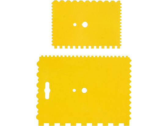 TRUELLES À COLLE PLASTIQUE, 2 PIÈCES, 178X132MM ET 133X91MM.