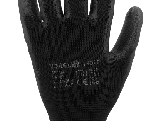 WORKING GLOVES BLACK 9" W/O HEADER