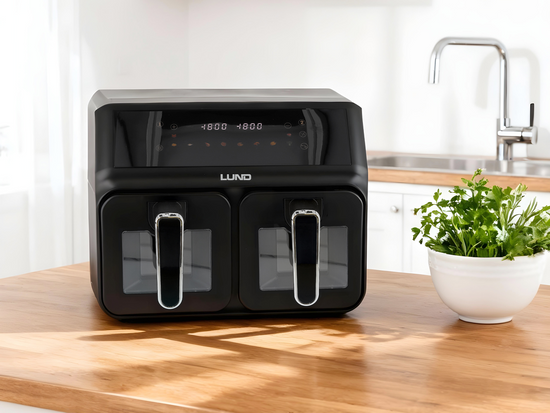 FREIDORA 2200W 4L+4L NEGRA