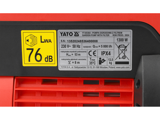 SODO SIURBLYS 1300W SU FILTRA IR SLĖGIO MATUOKLIU