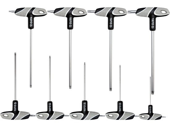 TORX L-RAKTŲ RINKINYS SU RANKENA, 9 VNT