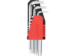 HEX KEY SET, BALL-SHAPED END 2-12 MM, 10 PCS