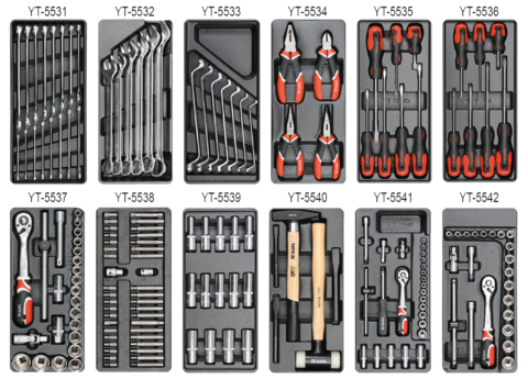 SERVICE TOOL CABINET WITH TOOLS, 6 DRAWERS 177PCS