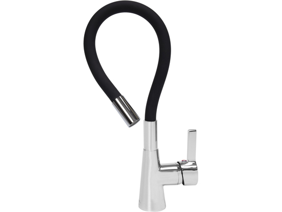 KITCHEN FAUCET WITH BLACK FLEXIBLE SPOUT