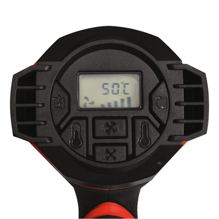 HEAT GUN 1600 W 50-650C 2 FOKOZAT REG.TEMP LCD + MEMÓRIA BEÁLLÍTÁSOK