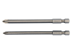 SCREWDRIVER BIT SETS 1/4'', 2 PCS - PHILLIPS: PH1X100MM; PH2X100MM 1/4'' HEX DRIVE