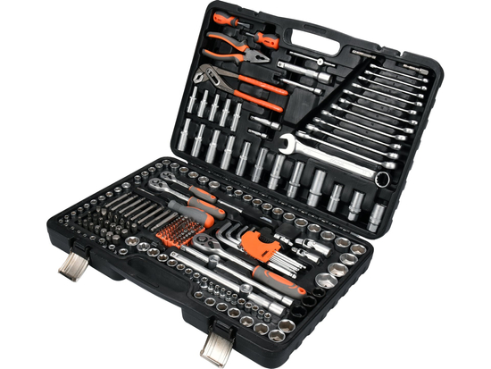 CONJUNTO DE FERRAMENTAS 1/2'', 3/8'', 1/4'' 225 PEÇAS.