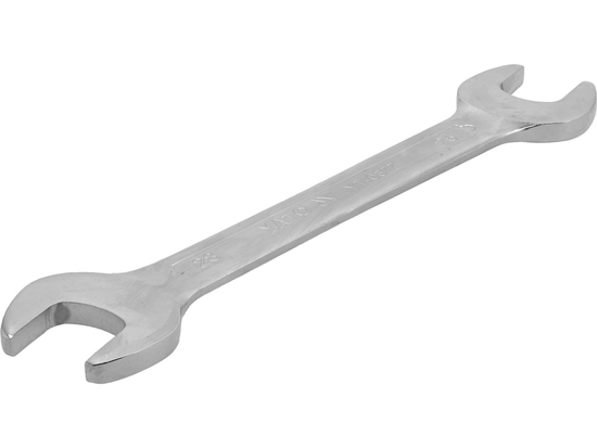 DOUBLE OPEN END SPANNER, POLISHED HEAD 25X28 MM