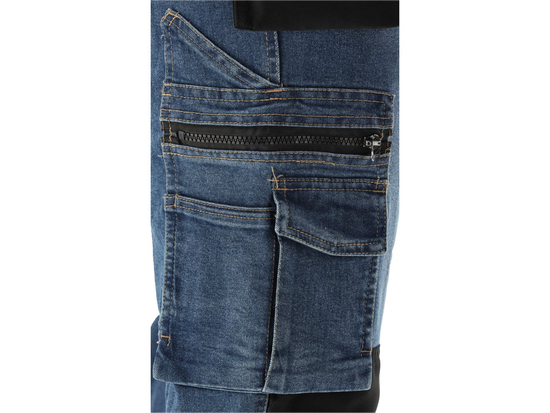 PANTALON DE TRAVAIL D'ASSEMBLAGE JEAN STRETCH TAILLE BLEU FONCÉ. S