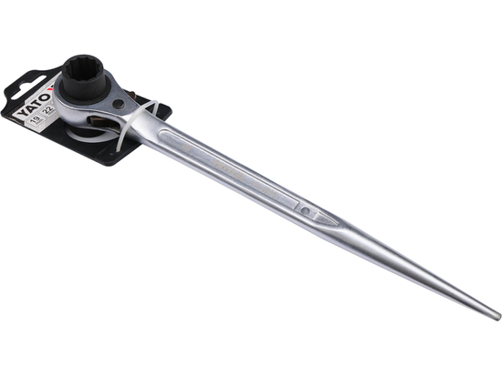 LLAVE DE VASO DE DOBLE CARA CON CARRACA 19X22 MM