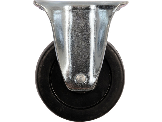 FIXED CASTER WITH BLACK RUBBER