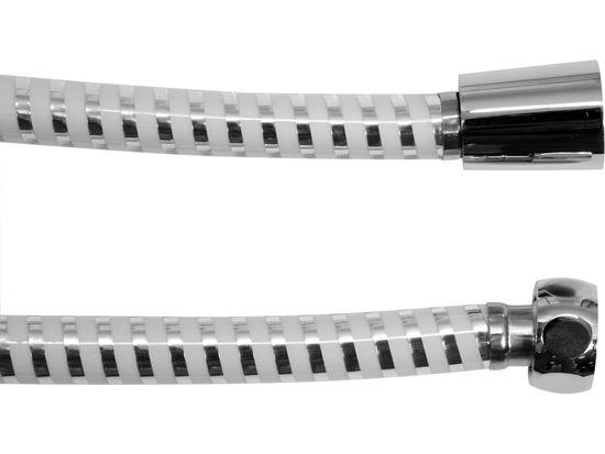 FLESSIBILE DOCCIA 1,5M PVC LISCIO CROMO-BIANCO ANTITORSIONE