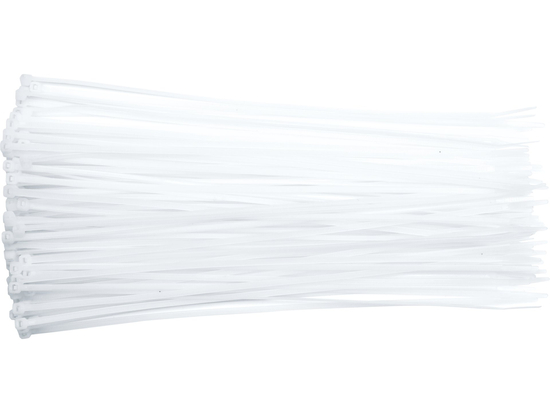 BANDES EN PLASTIQUE 200X2,5 100 PCS. BLANC