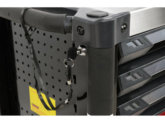 ARMOIRE DE SERVICE AVEC 157 OUTILS, 7 TIROIRS AVEC SERRURE D'OUVERTURE