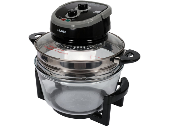 HALOGEN OVEN 17L BLACK WITH 9 ACCESSORIES
