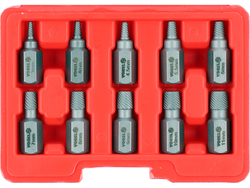 ZESTAW WYKRĘTAKÓW DO USZKODZONYCH ŚRUB WEWNĘTRZNYCH HEX, TORX, SPLINE, 10 E