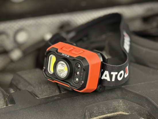 LÂMPADA DE CABEÇA BATERIA 1000LM, SENSOR DE MOVIMENTO