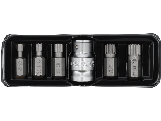  SCREWDRIVER BIT SET SPLINE 6 PCS