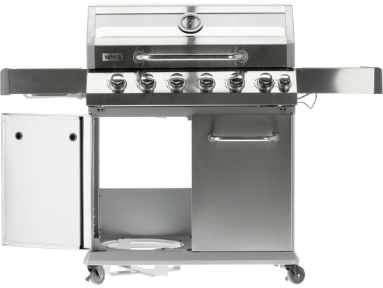 PARRILLA DE GAS ITAMI 6+1, ACERO INOXIDABLE 20,5KW, CON CRISTAL
