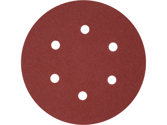 DISCO ABRASIVO VELCRO, 6 AGUJEROS, P180 150 MM / 50 UDS.