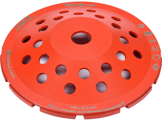 DISCO DIAMANTATO 180MM M14 PER LEVIGARE CALCESTRUZZO E MASSETTI