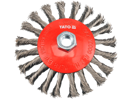 BROSSE DISQUE FI 125MM AVEC FILETAGE M14, FIL INOX