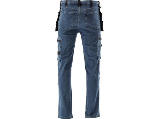 PANTALONE DA LAVORO MONTATO JEANS STRETCH BLU SCURO TAGLIA. L