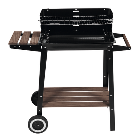 GRILLE À CHARBON AVEC ÉTAGÈRE LATÉRAL, GRILLE 48X26,5CM