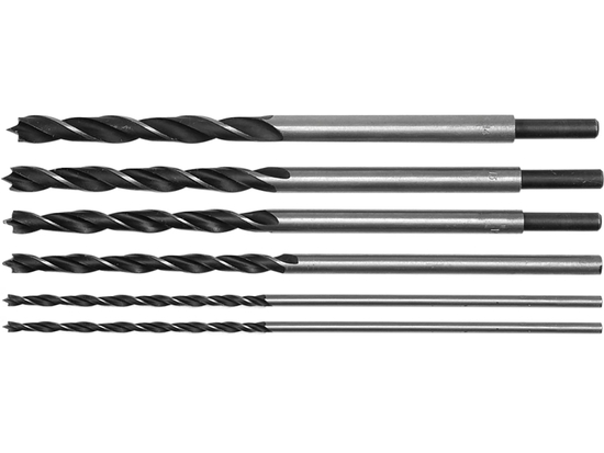 PUNTE PER LEGNO 300 MM, 6-14 MM, 6 PZ IN VALIGETTA