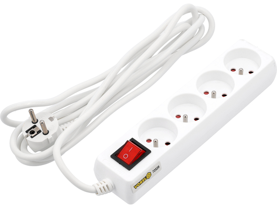 ALARGADOR ELÉCTRICO BLANCO 4 TOMAS CON PUESTA A TIERRA 3M CON INTERRUPTOR