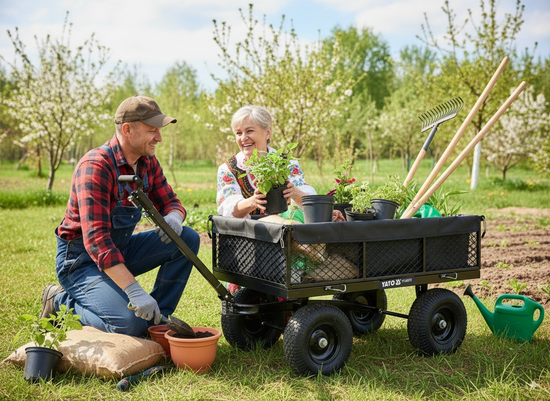 CHARIOT DE JARDIN XL 450KG AVEC HOUSSE