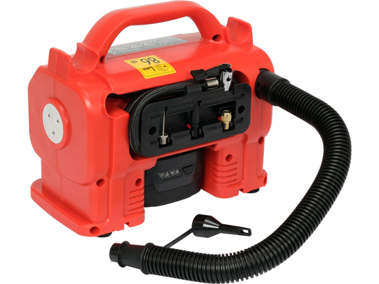 KOMPRESOR SAMOCHODOWY 18V, 11 BAR, 12 L/MIN - AKUMULATOR 3 AH