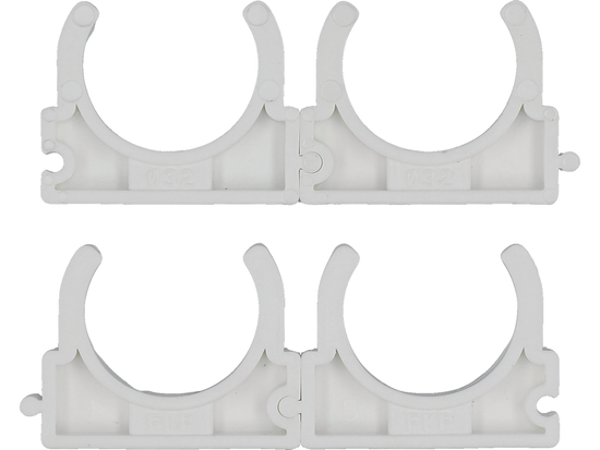 SUPPORTS, MONTAGE, CLIPS D'INSTALLATION, OUVERTS POUR TUYAUX DE 32MM, 4 PCS.