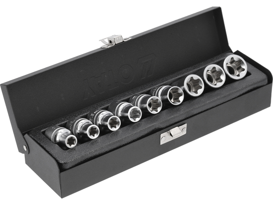 CLÉS À DOUILLE TORX, GRANDES E10-E24, JEU DE 9