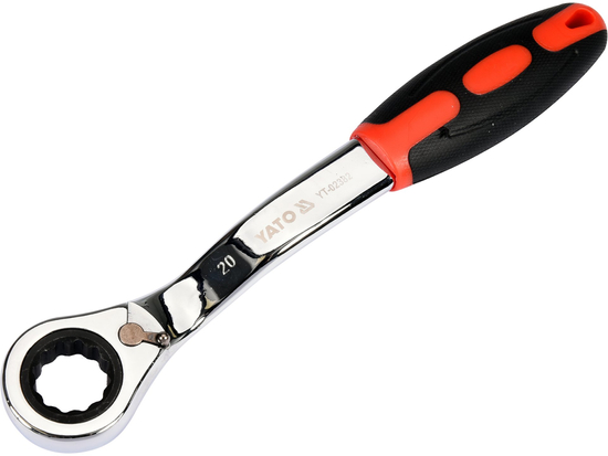 CHIAVE AD ANELLO CURVA CON CRICCHETTO 20MM