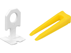 SISTEMA PER LIVELLARE PIASTRELLE 1,0 MM, 50 CUNEI E 50 CLIPS