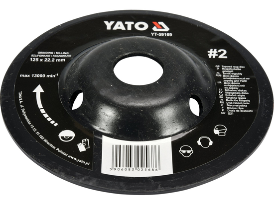 TAPERED RASP DISC 125MM NO2