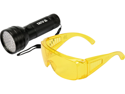 UV LED FLASHLIGHT WITH GLASSES
