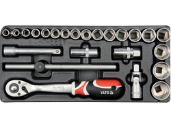 CONJUNTO DE CHAVES DE INSERÇÃO DE GAVETA 1/2'' 24 PEÇAS.