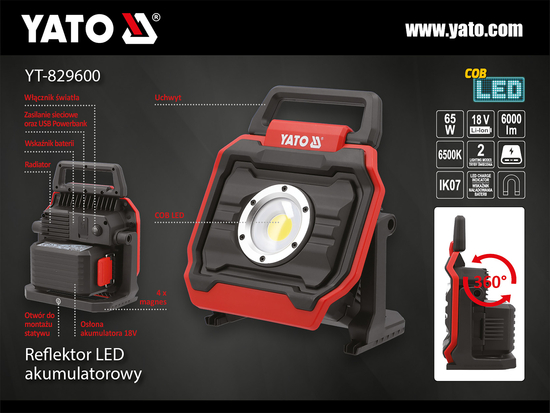 FARO LED 18V 6000LM 65W - CARROZZERIA
