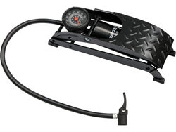 FOOT PUMP WITH GAUGE  WITH SINGLE STEEL BARREL